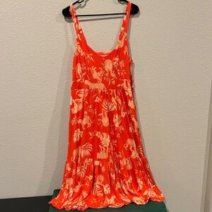 Torrid 1X Vibrant Orange Sleeveless Dress